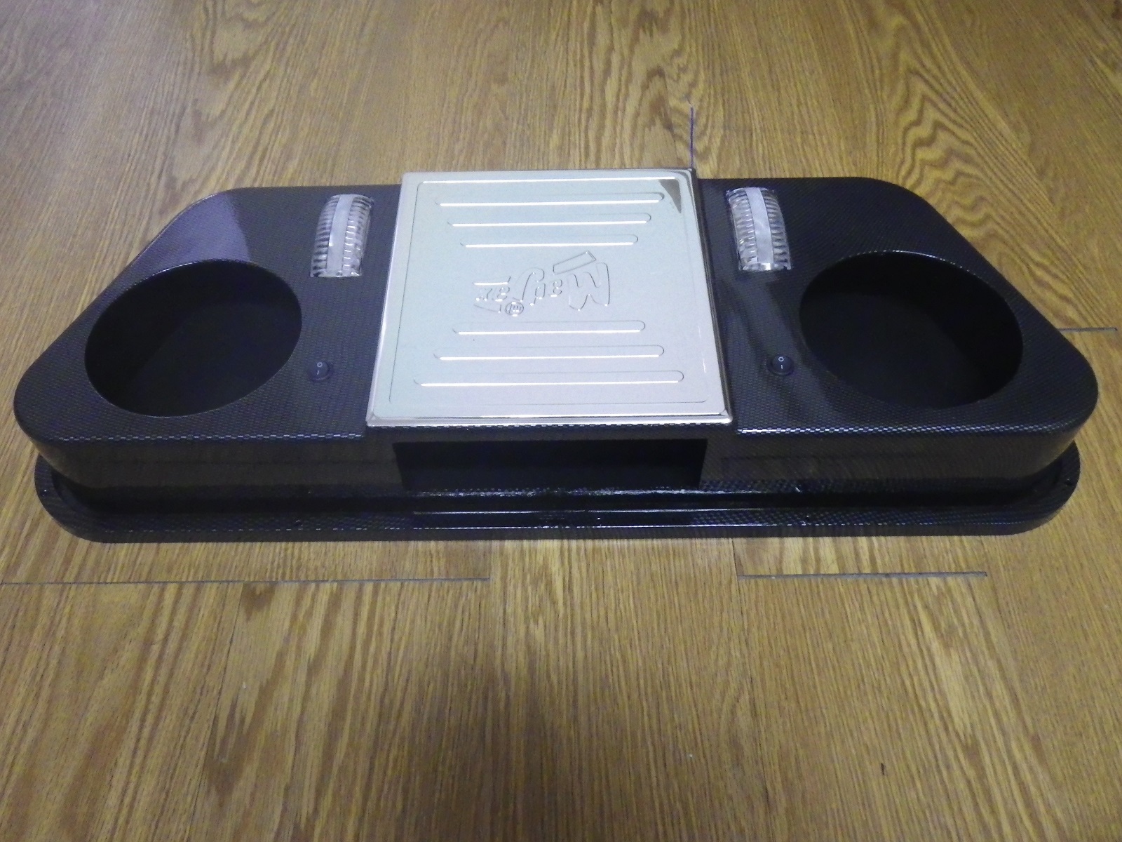 Madjax Golf Cart Overhead Radio Stereo Console w/ LED Lights Carbon Fiber