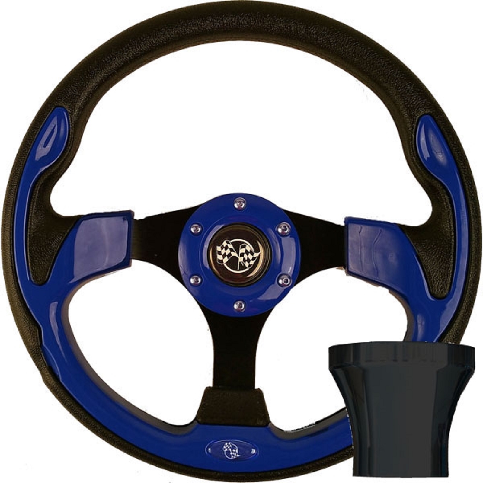 Yamaha G2G29 Golf Cart Blue Rally Steering Wheel Black Adapter Kit