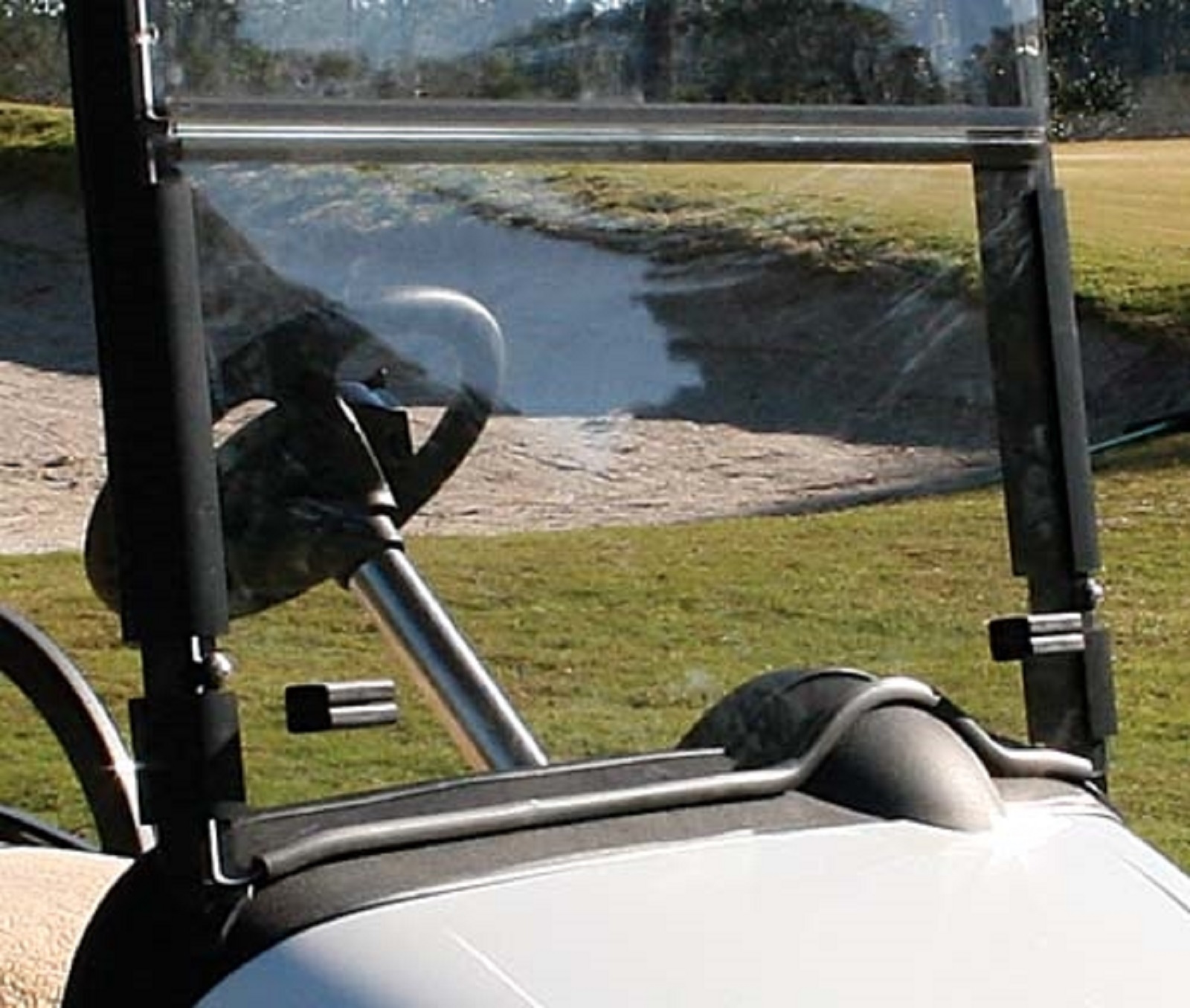 EZGO RXV Golf Cart 2008Up Tinted Folding Front Windshield w/ Rubber Trim